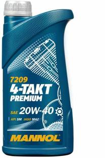 MANNOL 4-TAKT Universal 4-Stroke Engine Oil 1LITRE SAE 20W-40 API SM JASO MA2 7209-1 High Performance Engine Oil