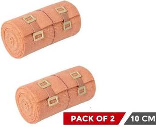 rsc healthcare Premium Cotton Crepe Bandage (10 CM x 4 Mt) For Wrist, Arm, Shoulder, Ankle, Calf Pain Crepe Bandage (Pack of 2) (10 CM ) Crepe Bandage