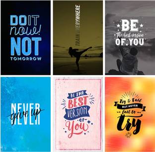 Set of 6 Motivational Quote Posters To Boost Your Mind Photographic Paper
