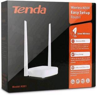 TENDA N301 wireless Router Router 2.4 GHz 300 Mbps Wifi Speed Single Band External Antenna Ethernet (C...