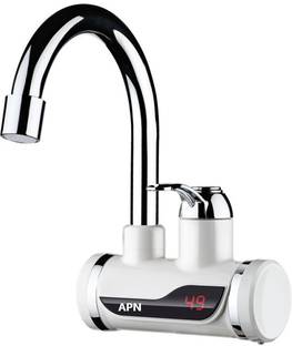 APN Tankless Instant Water Geyser (Instant Heating Tap - Wall Mounted With Temperature Display, White)