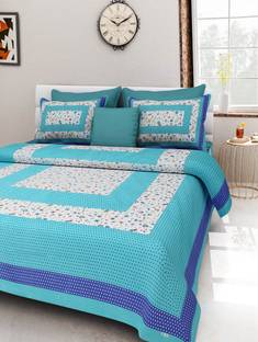 Gangaur Fashion 250 TC Cotton Double Printed Flat Bedsheet