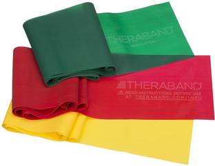 Marinova Theraband Latex Free Active Recovery Kits, Yellow/Red/Green, Beginner (5 Ft Bands) Resistance Band