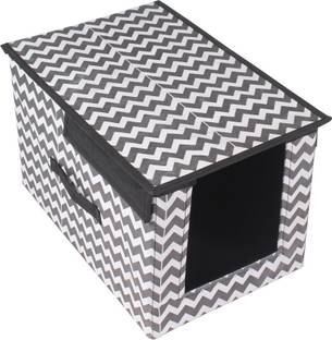 PrettyKrafts Premium Shirt Stacker Closet Organizer with Lid - Shirts and Clothing Organizer with Lids (Single), Wave Black F2223_WvBlack_1