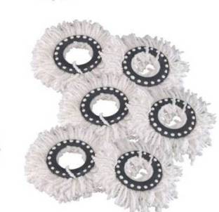 AMAZEE Mop Replacement Head Refill for 360 degree Rotation Micro Fiber Easy Mop Refill Head ( Pack of 6 ) Refill  (White) Refill