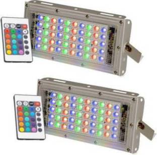 Enormity RGB LED Flood Light Multi Color with Remote Waterproof IP66 LED Flood Light (50 Watt) (Pack of 2) Flood Light Outdoor Lamp