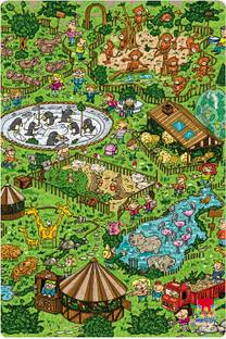 Webby City Zoo Illustration Jigsaw Puzzle, 252 pieces