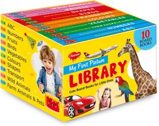 My First Picture Library Box Of 10 Board Books (Pre-School ) | Gift Set For Kids
