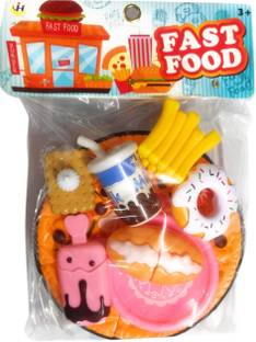 HALO NATION Fast Food Pizza Party Velcro Pizza Cutting Toy for Pretend Play Party with Complete Snacks Set Food Cutting Toy Set