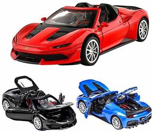 Galactic 1:32 Scale Die-cast Metal Model J50 Pull Back Car Toy with Openable Doors, Light and Sound Effects for Kids (3 Design Available 1 Design Sending)