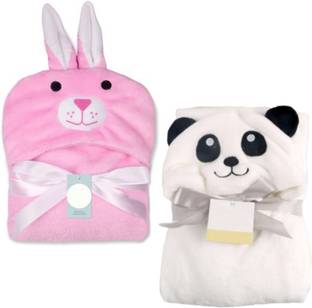 BRANDONN Printed Single Hooded Baby Blanket for  Mild Winter