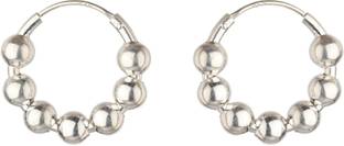jsaj 925 Sterling Silver 7 BALL BAALI for Girls and Womens Silver Hoop Earring