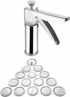 Charanraj Kitchen press Press/Murukku/Cookies/Noodles/Indian Snacks/idiyappam/chakri/Namkeen Sev Maker Press with Stainless Steel Jaalis Vegetable Chopper Grater & Slicer