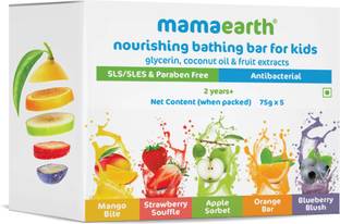 Mamaearth Nourishing Bathing Bar(Pack of 5: Mango Bite, Strawberry Souffle, Apple Sorbet, Blueberry Blush & Orange Bar)