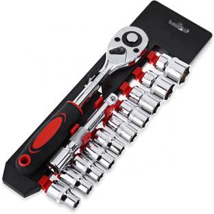 RDX release reversible ratchet socket wrench set tools with hanging rack 1/4" 3/8" 1/2" drive sockets set Single Sided Socket Wrench
