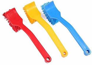 Stager Wash Basin/Toilet Seat Cleaning Brush 3 - Pcs with Holder