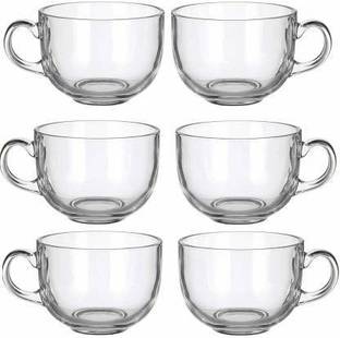 Durgma Pack of 6 Glass otak Transparent Glass Tea Coffee Round Shape cup - 100 ml app. (Pack of 6 )