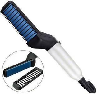PKK TRADERS New Men Quick Beard Straightener Hair Comb Multifunctional Hair Curler Beard Straightener Hair Styler (Multicolor) Hair Curler (White, Black, Blue) Hair Curler