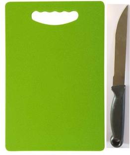 AMAR IMPEX Premium BPA Free Plastic Chopping Board with 1 Knife, Green Premium Plastic Chopping Board with 1 Knife Kitchen Tool Set