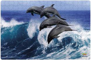 Webby Beautiful Dolphins Wooden Jigsaw Puzzle, 252 pieces