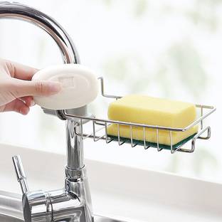Newvent Folding Sink Faucet Tray Rack Steel Wall Shelf