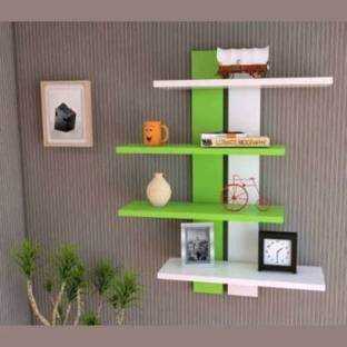 Shopdecor Best Wooden Floating Wall Shelf for Home & Office Decor Set of 40 Colorful Storage Unit Wall Hanging Shelves Antique Display Rack (color = multicolor) MDF (Medium Density Fiber) Wall Shelf