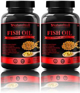 Naturewell Fish Oil (Triple Strength) With 1000Mg Omega 3 Red(120 capsules)(Pack of 2)