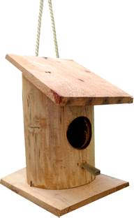 LIVEONCE Side Roof Bamboo Nest Bird House