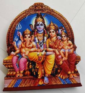 Vils Lord Shri Shiva, Parvati, Ganesha & Murugan Religious Frame