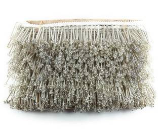 Zenith Traders Zenith Silver Pipe Fringes lace for Dress/Sarees/Blouses/Suits Lace Saree Falls