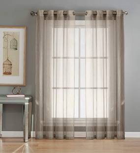 MSD Decor Hub 152 cm (5 ft) Window Polyester Transparent Curtain (Pack Of 2)