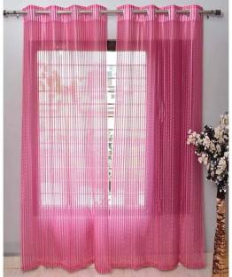 MSD Decor Hub 274 cm (9 ft) Polyester Transparent Long Door Curtain (Pack Of 2)