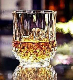 WHOLESALE BAY (Pack of 6) Crystal Diamond Cut Whiskey Glass Drinking Glasses Premium Glass Set Whisky Glass