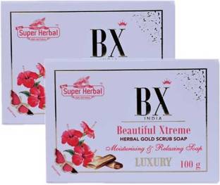 New Super Herbal BX Beautiful Xtreme Herbal Gold Scrub Soap 100gms (Pack of 2)