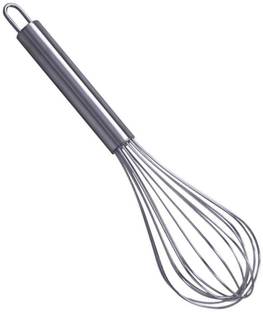 Steelio Stainless Steel bread dough whisk whipper for pastry,cake, pizza, whisker for eggs, cream, frother for milkshake, lassi, buttermilk, soup, coffee and Hand Blender Whisker Steel Cage Steel Cage Whisk