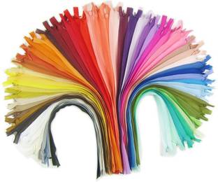 RKY Invisible Zippers 50pcs : Slid Part 40cm| No3,40cm Length | Sewing Materials | Garment Accessories | High Intensity Dress, Pillow, Cushion zipper Multicolor Plastic Invisible Zipper