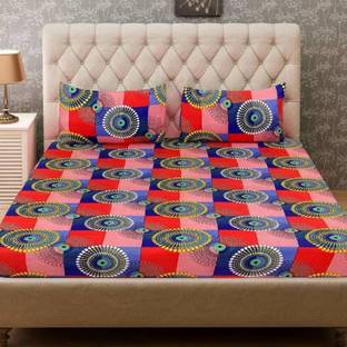 HomeStore-YEP 160 TC Polycotton Double Polka Flat Bedsheet