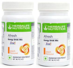 HERBALIFE Afresh Energy Drink Mix - Peach Flavor Combo Pack Of 2 Energy Drink