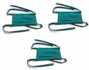 Agarwals Reusable Surgical Face Mask Cotton Tie Type Green(Pack of 3) face mask Cloth Mask
