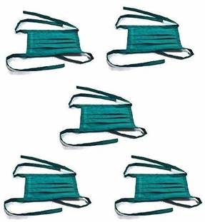 Agarwals Reusable Surgical Face Mask Cotton Tie Type Green(Pack of 5) face mask Cloth Mask