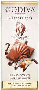 Godiva Masterpieces Hazelnut Oyster with Belgian Milk Chocolate 83g Bars
