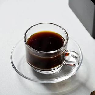 Lexiwells Pack of 12 Glass Roma Glass Tea and Coffee Cups with Glass Saucer for Home and Garden, 180 ml, Clear/Transparent, Set of 6, (Pack of 12)