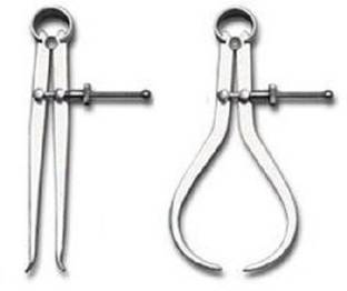 Jaibros Spring compass caliper outside inside set of 2 8 inch silver color Radius Gauge