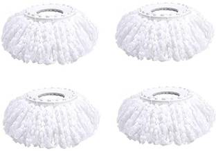 TOPREDO 360 Rotating Magic Spin Microfiber Mop Head Refill Pack OF 4 Super Absorbent Refills for All Home & Office Floor Cleaning only Refill