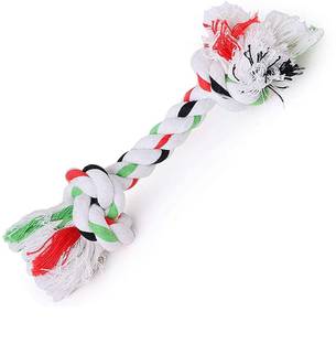 Pawwfect Durable Two Knot Cotton Soft Teether Rope Tug Toy (Suitable for Puppies/Kittens and Small Breed Dogs like ShihTzu, Beagle, Daschund, etc.), Cotton Tug Toy For Dog