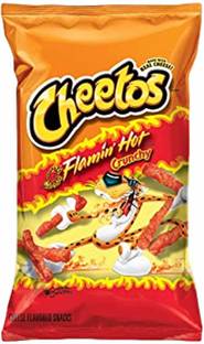 Cheetos Flamin Hot Crunchy Snacks - Cheese Flavoured, 226.8g Chips