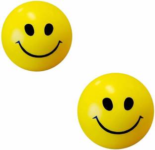ADI Traderss Smiley Face Squeeze Stress Ball (PACK Of 2) Yellow Foam Ball