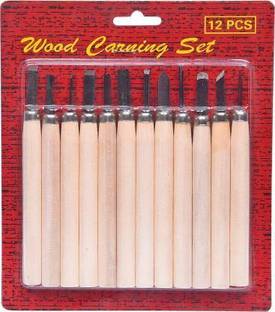pollwala 12 pcs Wood Carving and Engraving Set Art Combination Chisel Paring Chisel Set