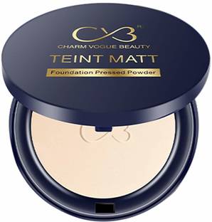 CVB C02-02 2 in 1 Teint Matt Foundation Pressed Compact Powder for Buildable Full Coverage & Matte Finish Compact