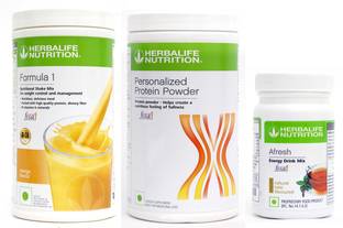 HERBALIFE Weight Loss Pack of Formula 1, Protein Powder & Afresh Energy Drink Mix Energy Drink